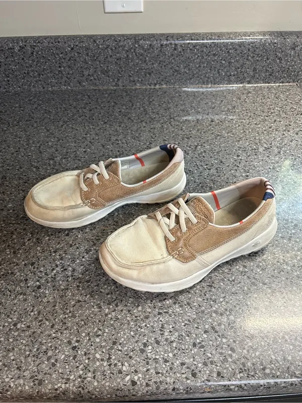 Skechers Cream and Tan Women's Sneakers - Image 2