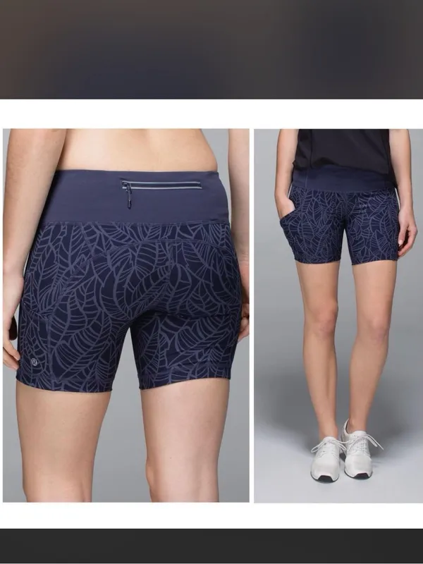 Lululemon Run Dart & Dash Block-It Pocket Bike Shorts Purple Size 4 - Image 2