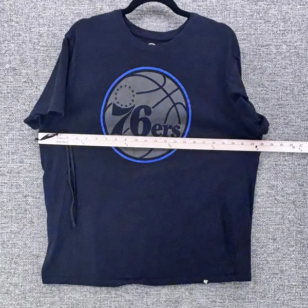 47 Brand Philadelphia 76ers NBA Graphic T-Shirt Black Womens XL Short Sleeve - Image 6