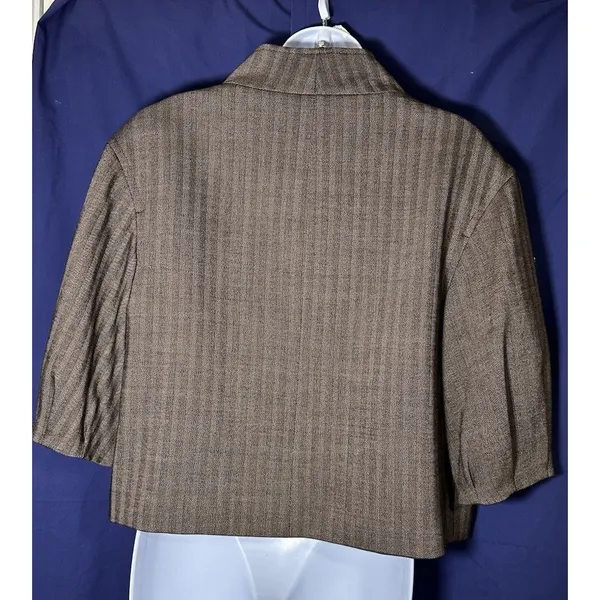 Gianni Bini Herringbone Wool Blend Cropped Jacket - Size M - Image 2