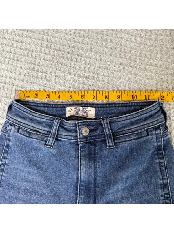 We the Free People Raw Release Hem Flare Jeans Womens 25 Boho Hippie Festival - Image 5