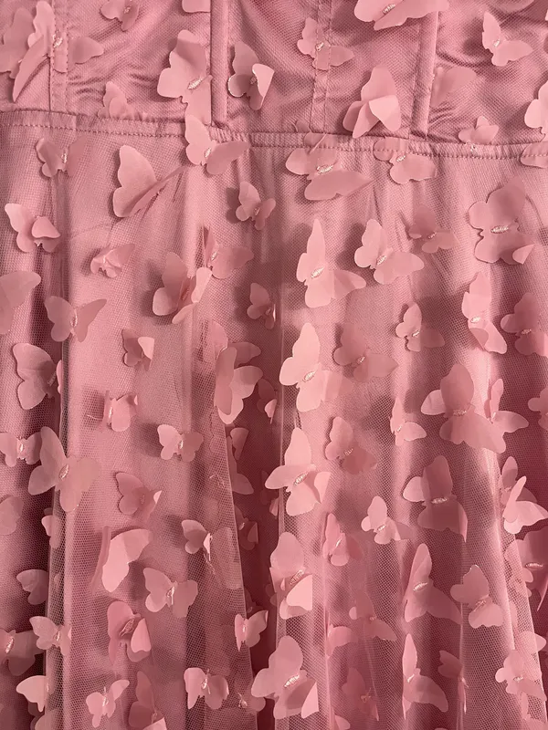 Hazel Boutique Pink Long Butterfly Dress Brand New - Image 4
