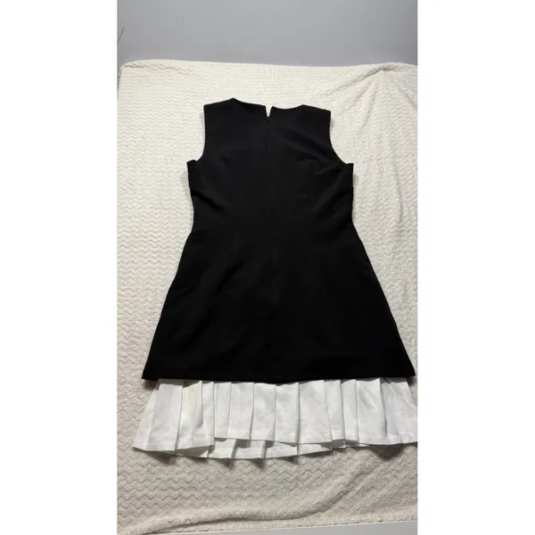 Commense Black White Pleated Hem Colorblock Mini Dress OA240308056 NWT Size L - Image 2