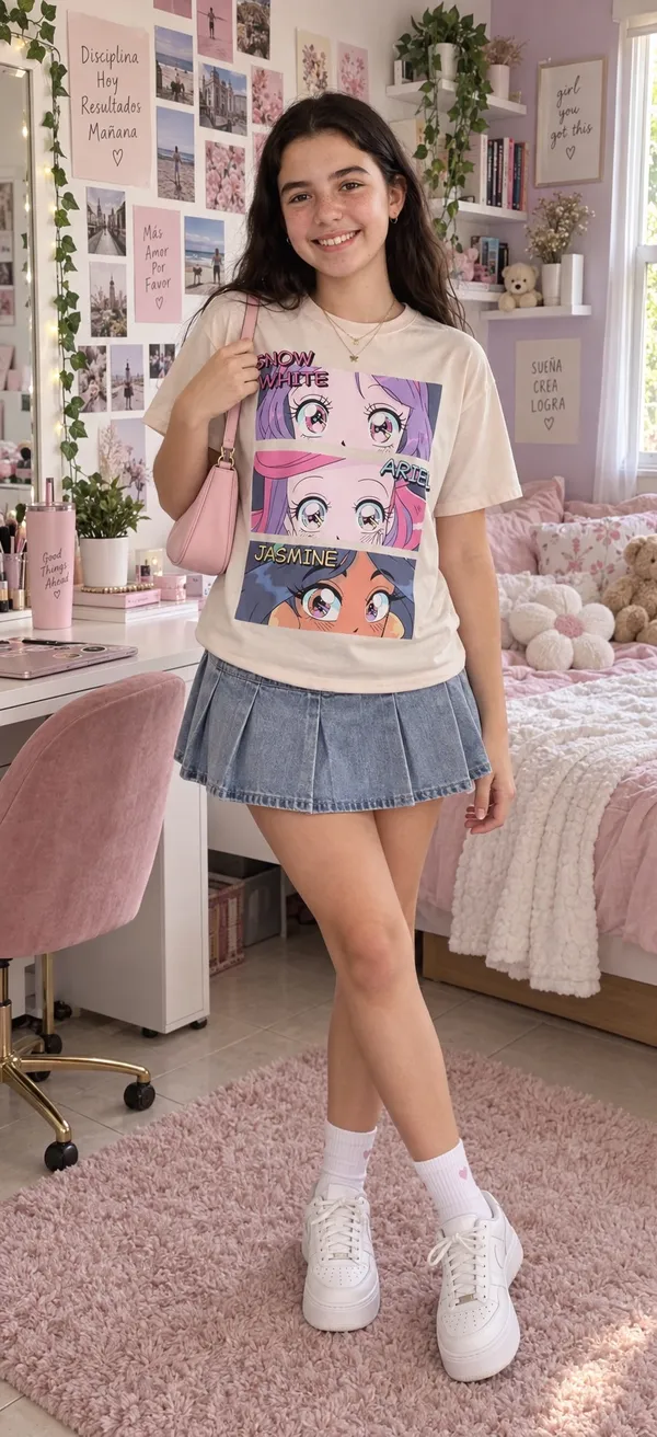 Disney Princess Girls’ Oversized Graphic T-Shirt – Ivory - Image 4