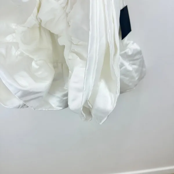 Lulus Superb Aura White Ruffled Drop Waist Mini Dress Bubble Hem Party XS NWT - Image 12