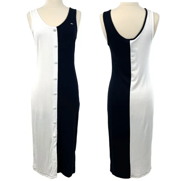 Tommy Jeans Tank Dress Womens Size Small‎ Ribbed Colorblock Preppy Coastal - Image 2