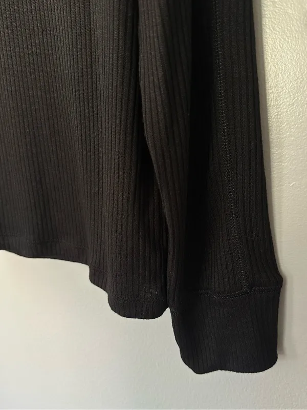 Madewell Ribbed Fitted Crewneck Long-Sleeve Top Size XXL - Image 3