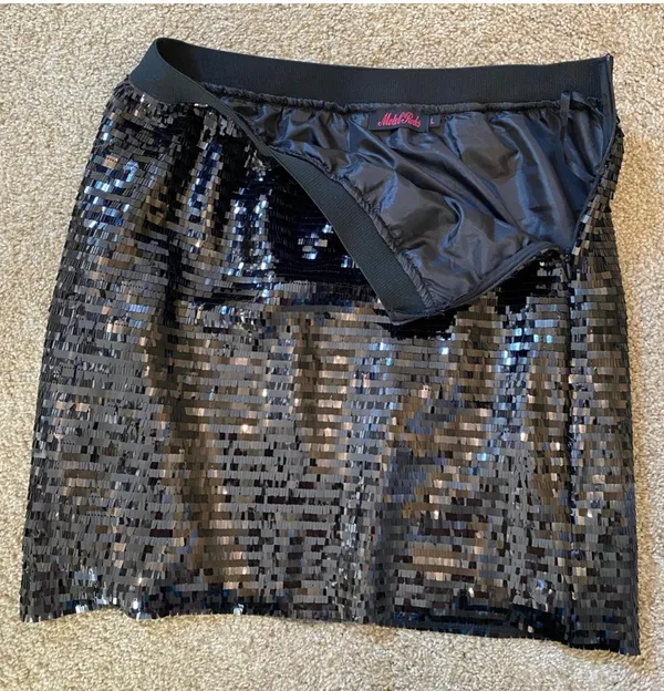 Motel Rocks Black Sequin Mini Skirt - Image 3