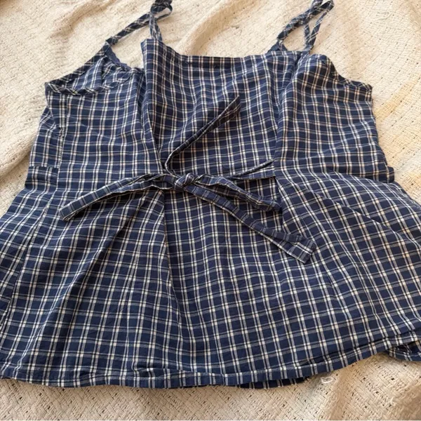 Brandy Melville Navy Checkered Camisole - Image 6