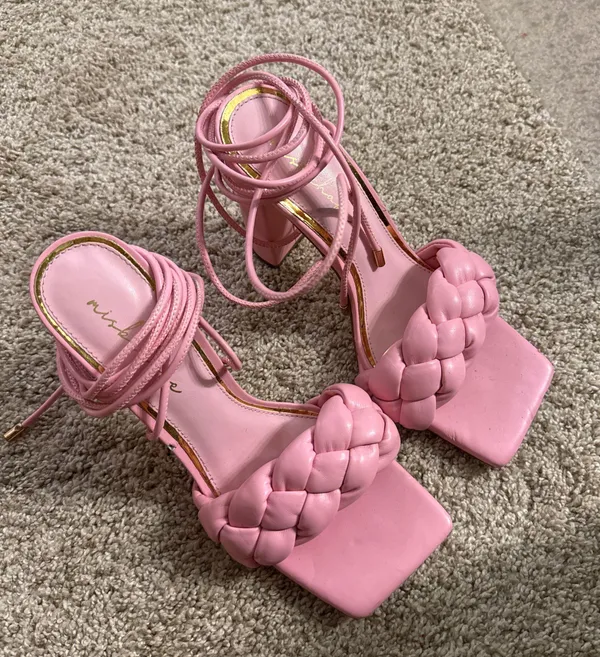 ASOS Pink Wrap Heels - Image 4