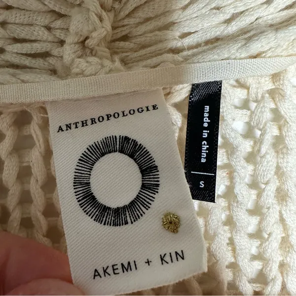 Anthropologie Akemi + Kin Cream Open Cardigan Sweater Size Small - Image 6