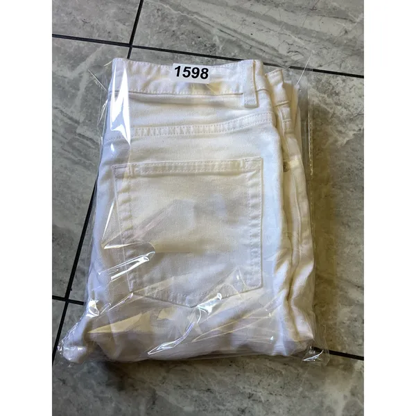 Acne Studios Row White Straight Leg High Rise Jeans Size 24/32 Made in Italy - Image 8