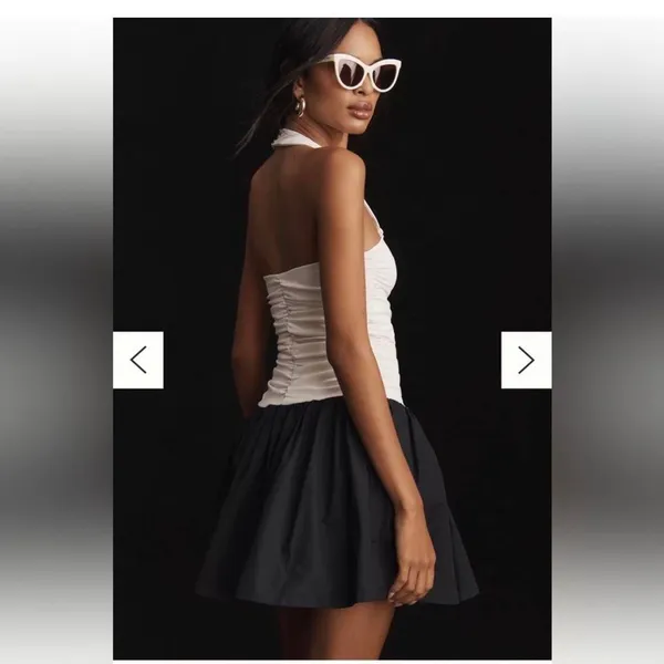Anthropologie maeve white halter dress - Image 2