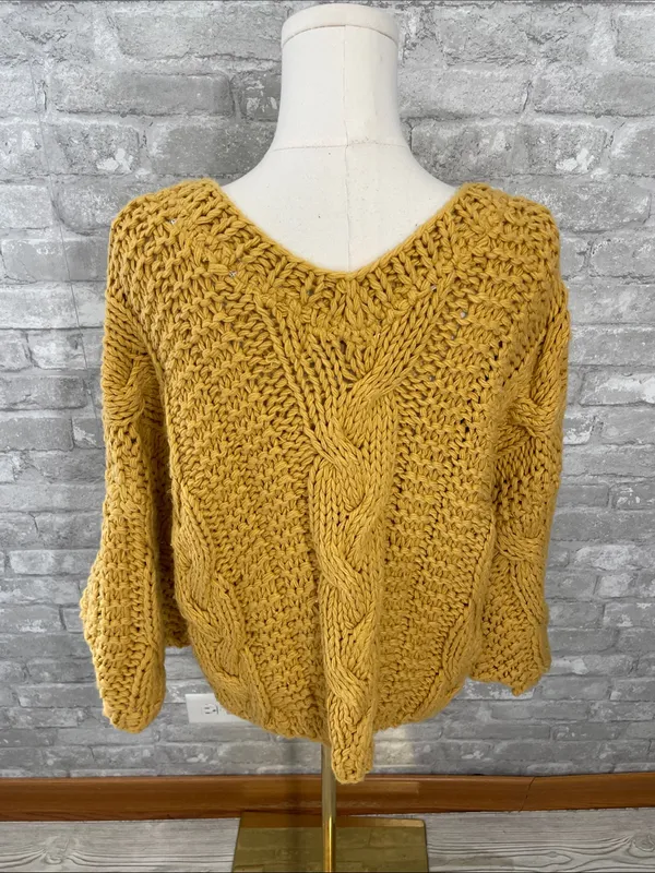 POL mustard cable knit oversized sweater - Image 3