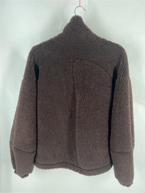 Lululemon Cinchable Fleece Zip-Up Jacket Dark Brown Size 12 - Image 8