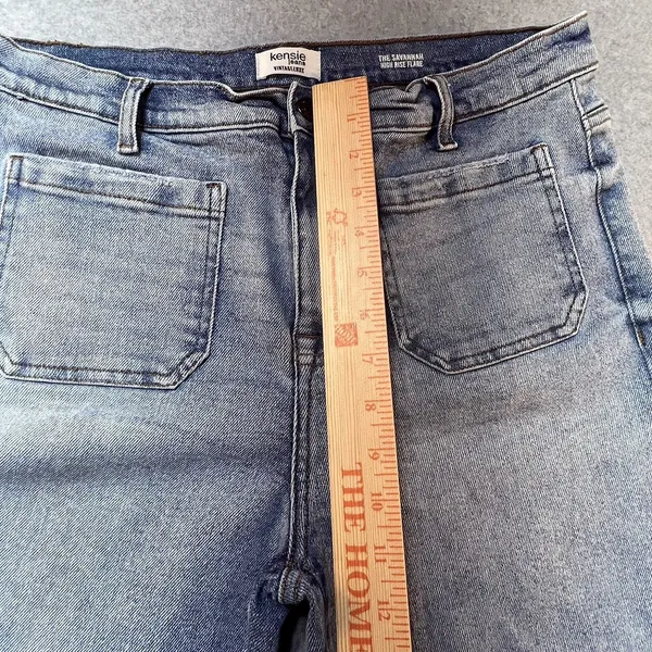 Kensie Vintage Luxe High Rise Flare Savannah Jeans Blue Denim Womens Size 10/30 - Image 5