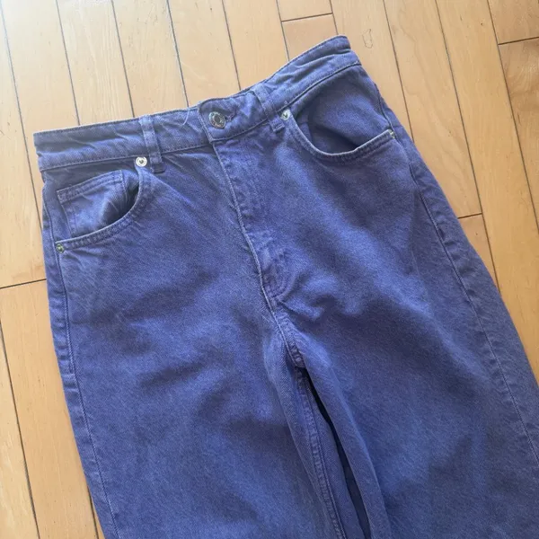 ZARA Purple Wide Leg Denim Jeans Size 4 - Image 2