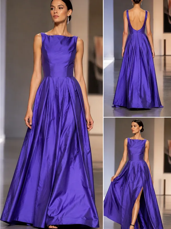 Vienna Prom Bold Purple Satin Ball Gown Size 2 NWT - Image 2
