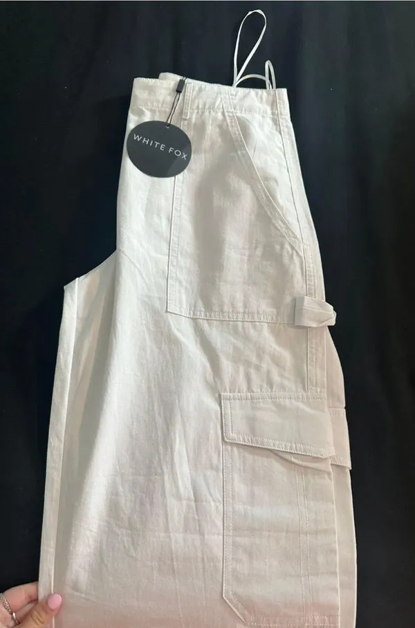 White Fox White Cargo Pants - Image 3
