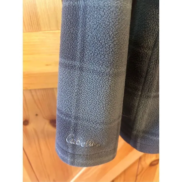 Cabela's Womens Fleece Outerwear Jacket Size S Gray Plaid Button Up Coat Pockets - Image 6