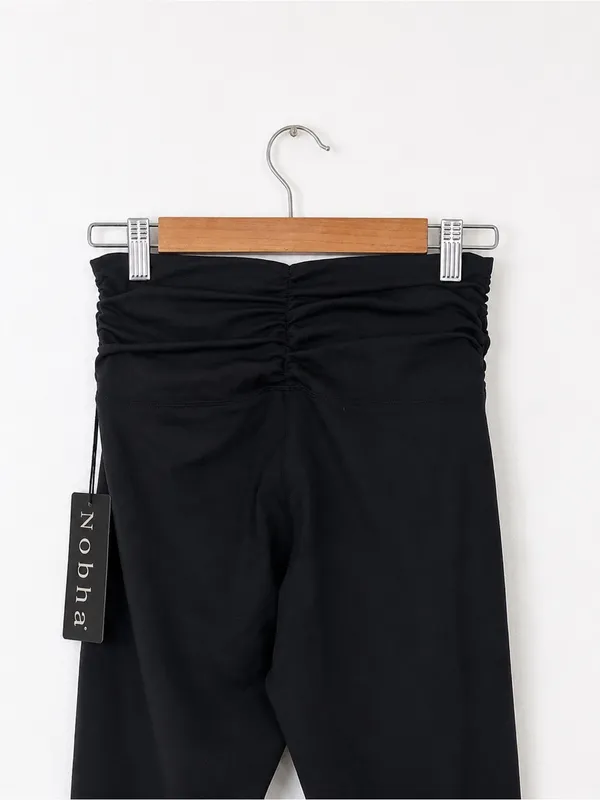 Zobha Avery Leggings Women’s Size M Black Crossover Ruched Waist Ankle NWT - Image 6