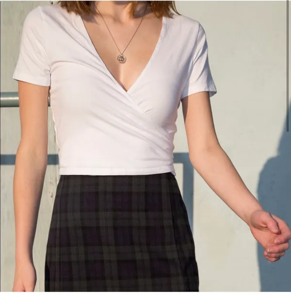 Brandy Melville White Wrap Tie Top - Image 2