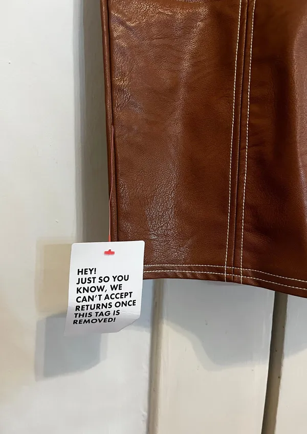ASOS Brown Pleather Mini Dress - Image 9