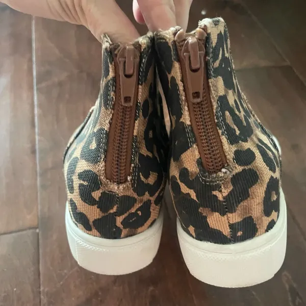 new steve madden claud leopard cheetah high top sneakers size 6.5 - Image 3