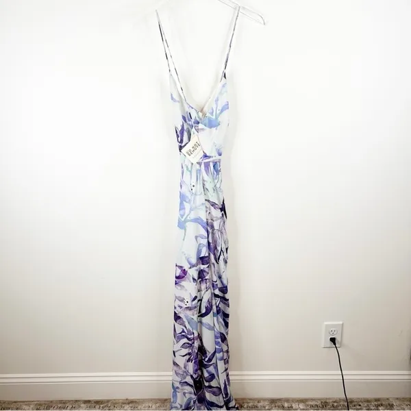 NWT Fame and Partners Fallen Leaves Floral Maxi Dress‎ Women's 10 Wedding Guest - Image 3