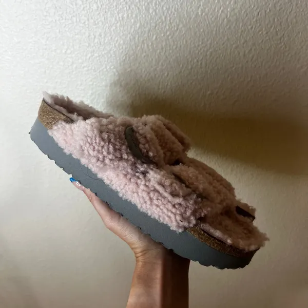 Papillio - Birkenstock Arizona Big Buckle Genuine Shearling Slide Sandal Rose 42 - Image 2