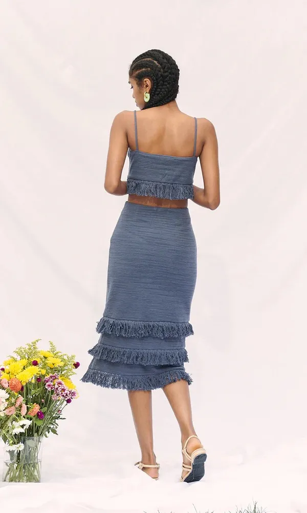 Saylor Sachi Cut Out Fringe Midi Dress - Image 2