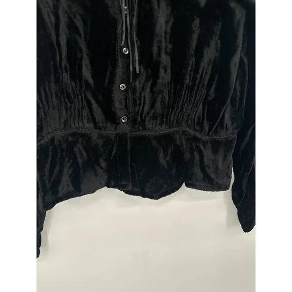 Vtg‎ Y2K Faded Glory Top Womens Large Black Velvet Fairy Renaissance Whimsigoth - Image 3