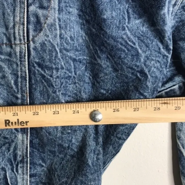 Vintage Tiger Fox Acid Wash Denim Jean Jacket size large‎ oversized - Image 8