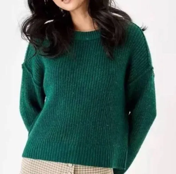 Sweater Women’s Green Stretchy Slouchy Comfy - Image 2