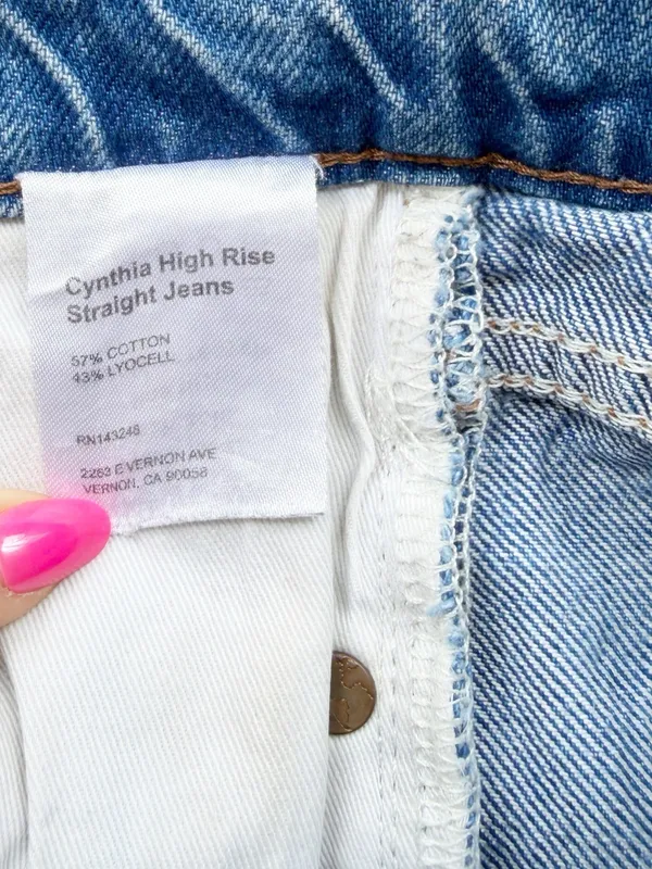 REFORMATION Cynthia High Rise Straight Jean Colorado Wash - Image 13