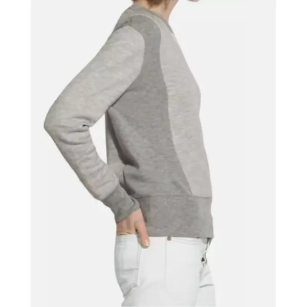 Madewell Hometeam Crewneck Sweater Size S Gray Colorblock Pullover‎ Knit Cotton - Image 3