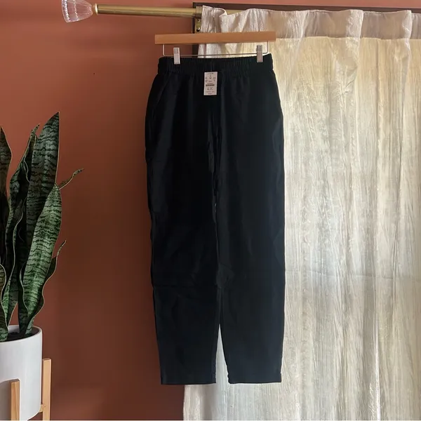 J. Crew Tall Linen-cotton‎ Blend Drawstring Pants Black Pull On NWT Size 0T - Image 2