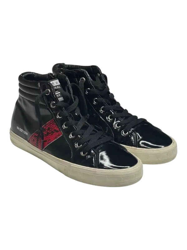 Vintage Havana 𖠌 Snake Eye High Top Sneakers 𖠌 Faux Black Red Patent 𖠌 6.5M - Image 10