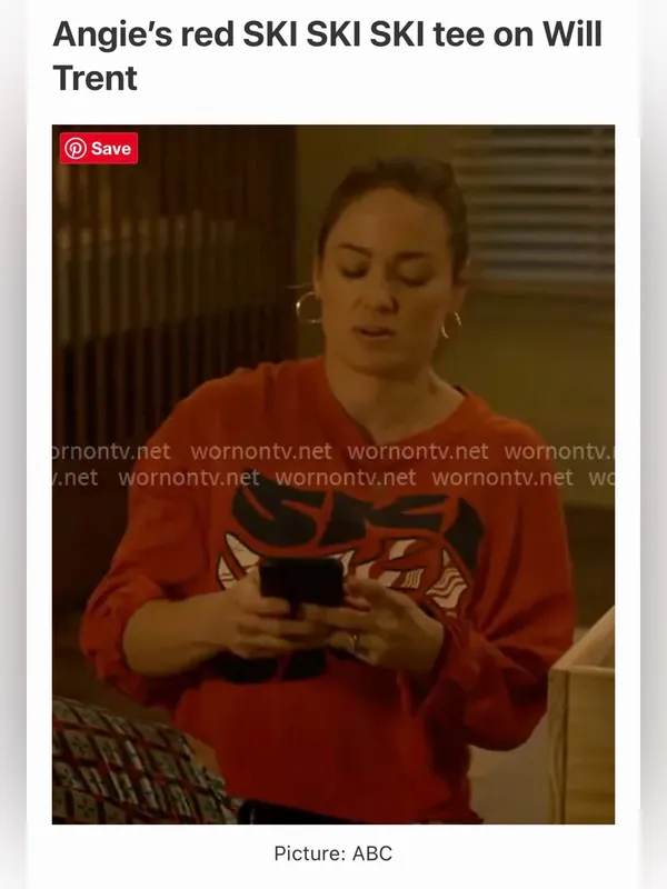 Free People Inspire Long Sleeve Cotton Graphic T-Shirt Ski Worn on Tv Will Trent - Image 3