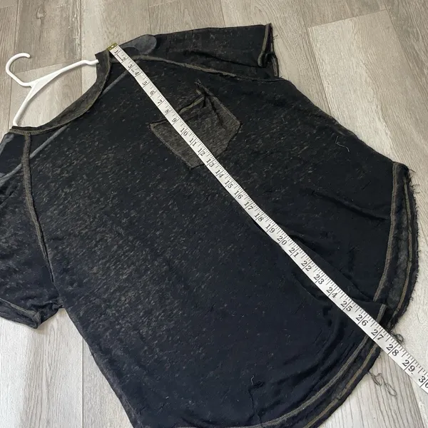 Free People Tshirt burnout sheer oversized womens Black (medium) boho beach - Image 5