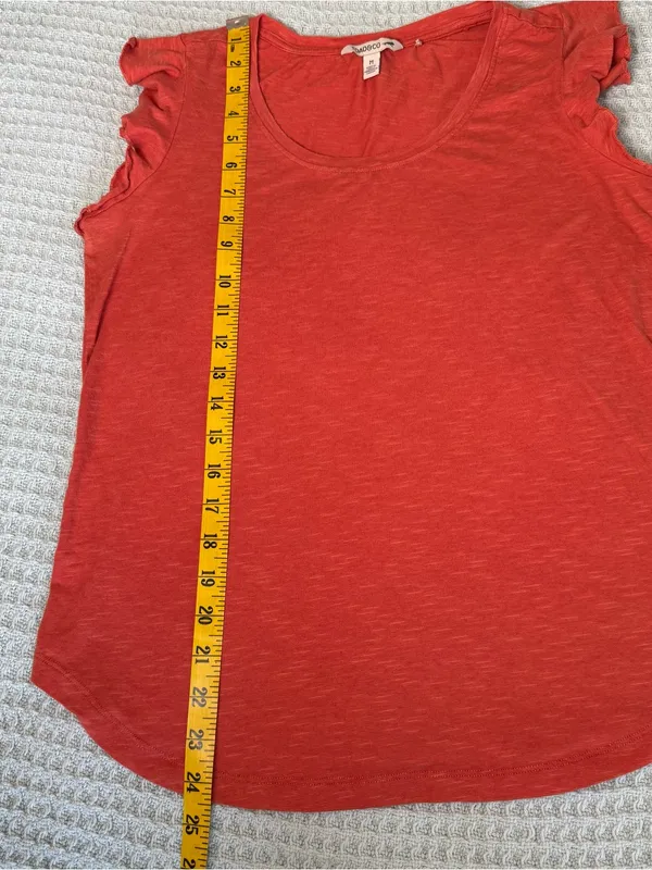 Toad & Co Rufflita II Tee Shirt Top Womens Medium Orange Organic Cotton Gorpcore - Image 10