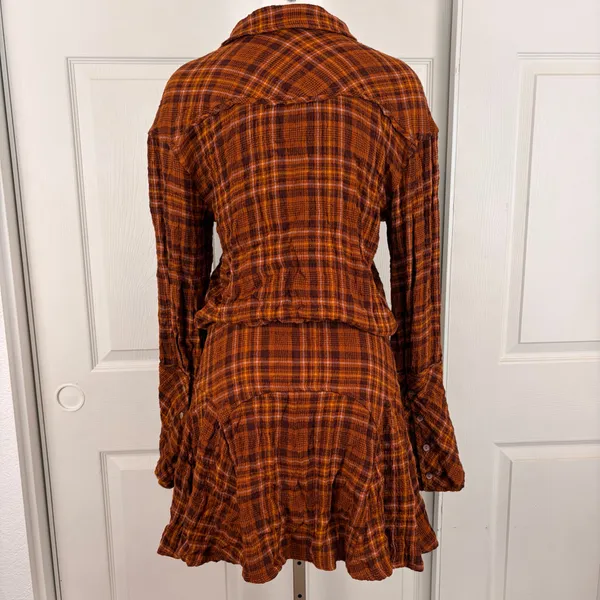 Free People Milo plaid long sleeve mini dress - Image 6
