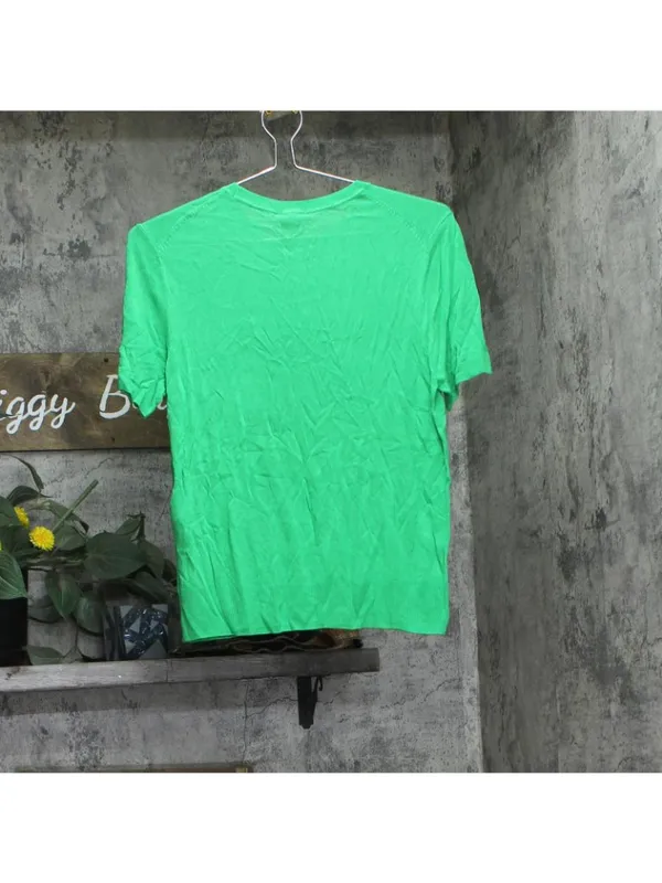NWT Calvin Klein Fine Gauge Lightweight Short-Sleeve Sweater Blossom Green M - Image 6