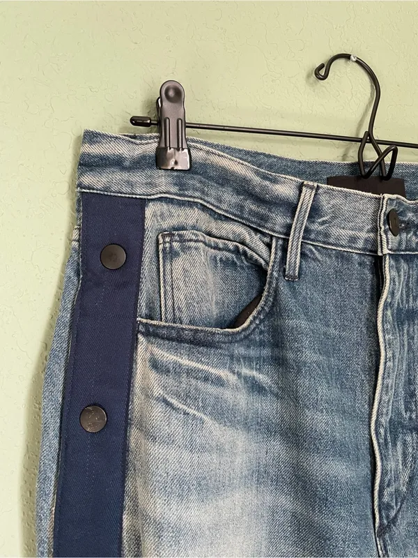 3x1 Joy Snap Away Jean Size 26 Riva Medium Wash Button Snaps Wide Leg - Image 8