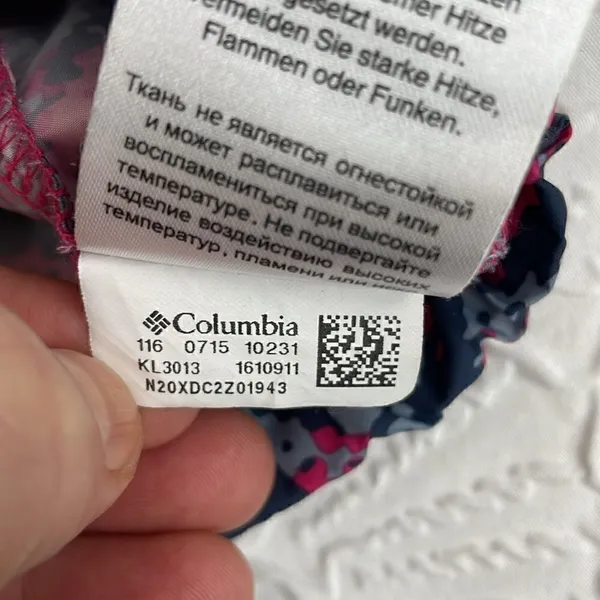 Columbia Windbreaker Light Jacket Full Zip Pink Camouflage size Large - Image 14