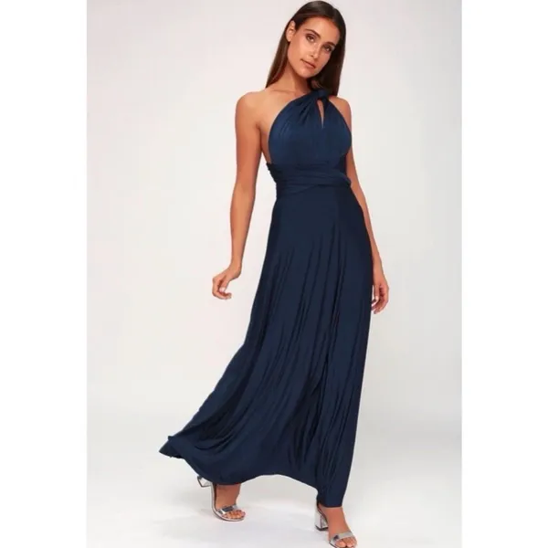 Lulu's Blue wrap Maxi Dress - Image 2