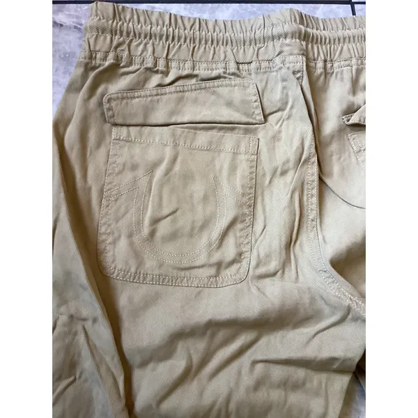 True Religion Women Khaki Jogger Pants Elastic Waist Drawstring Tan Size S - Image 3