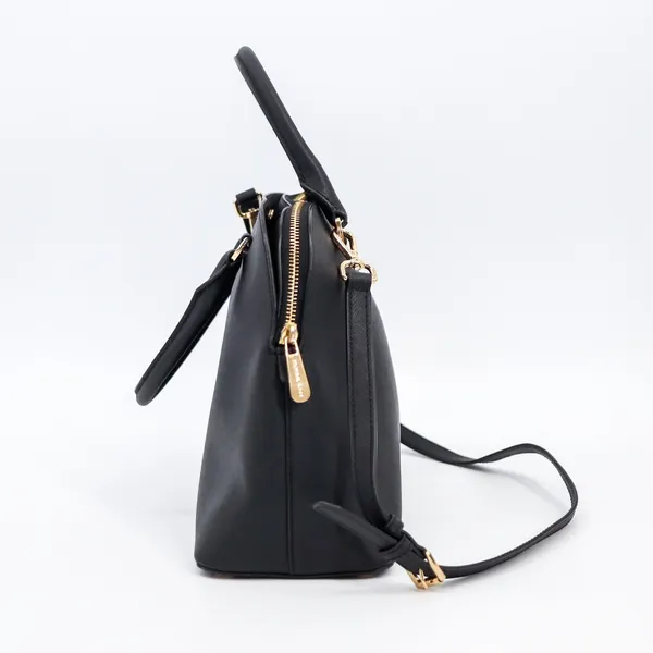 Michael Kors Cindy‎ Dome Satchel Womens L Black Saffiano Leather Crossbody Bag - Image 4