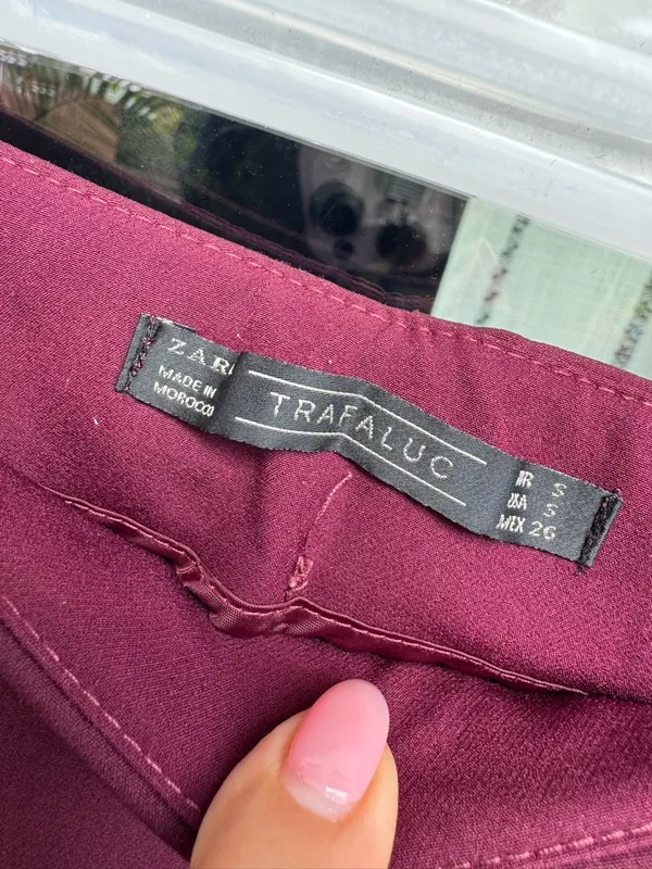 Y💐Zara Trafaluc Wide-Leg Pants in Burgandy - Image 4