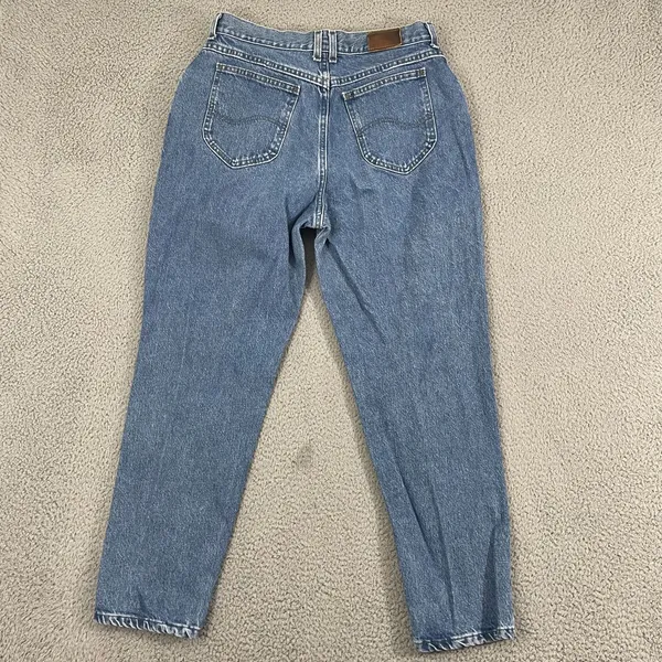 Vintage Lee Mom Jeans Women 14 Blue Medium Wash High Rise Tapered Leg Denim - Image 4